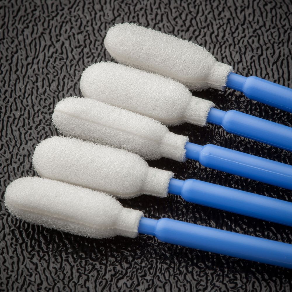 FoamTec HT1011 4in Flexible Medium Cylinder CleanWIPE Foam Tip Swab